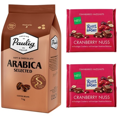 Кофе зерно, молочный шоколад Ritter Sport 2 шт